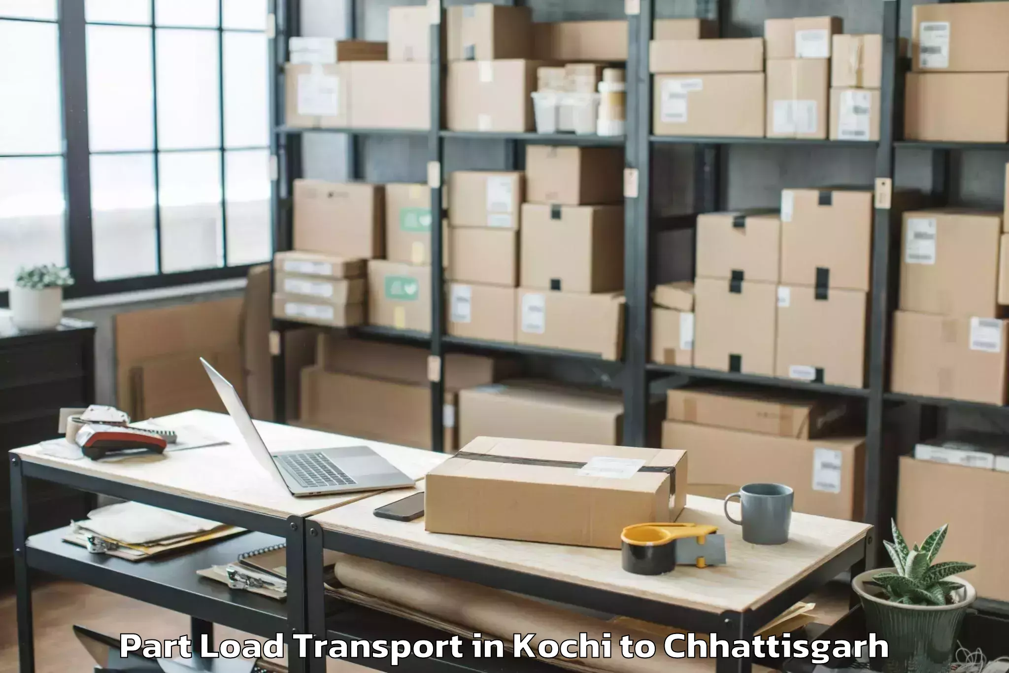 Book Kochi to Raipur Part Load Transport